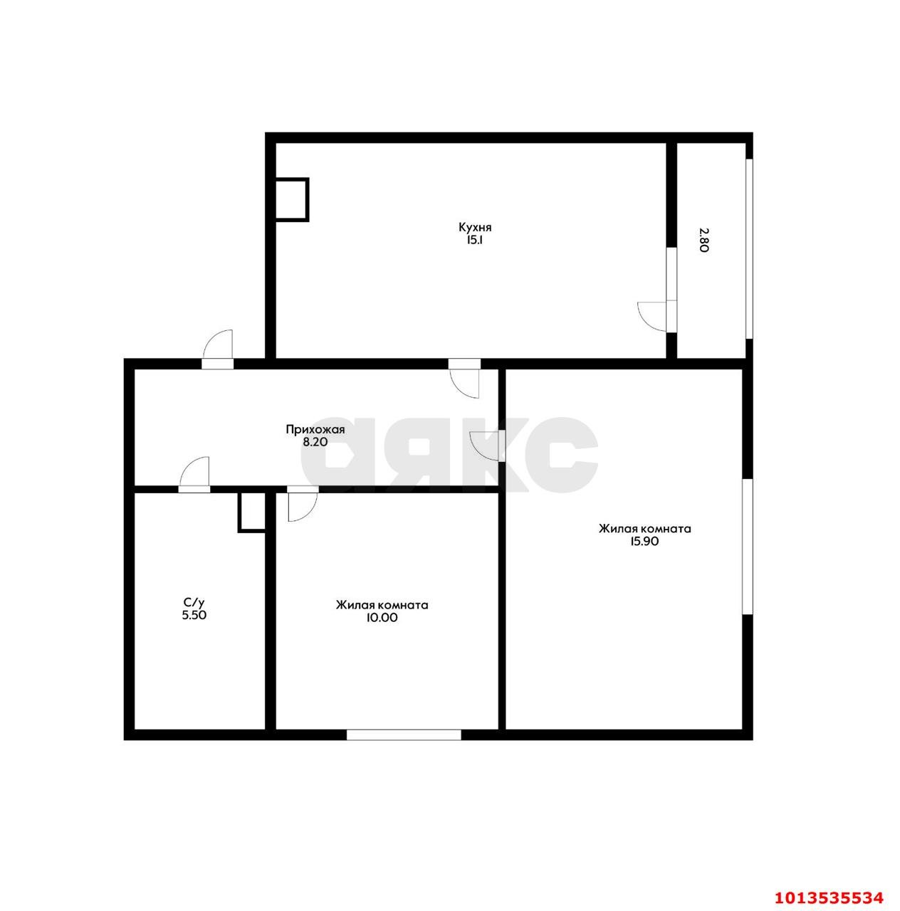 Фото №3: 2-комнатная квартира 57 м² - Краснодар, жилой комплекс Самолёт, ул. Западный Обход, 39/2к4