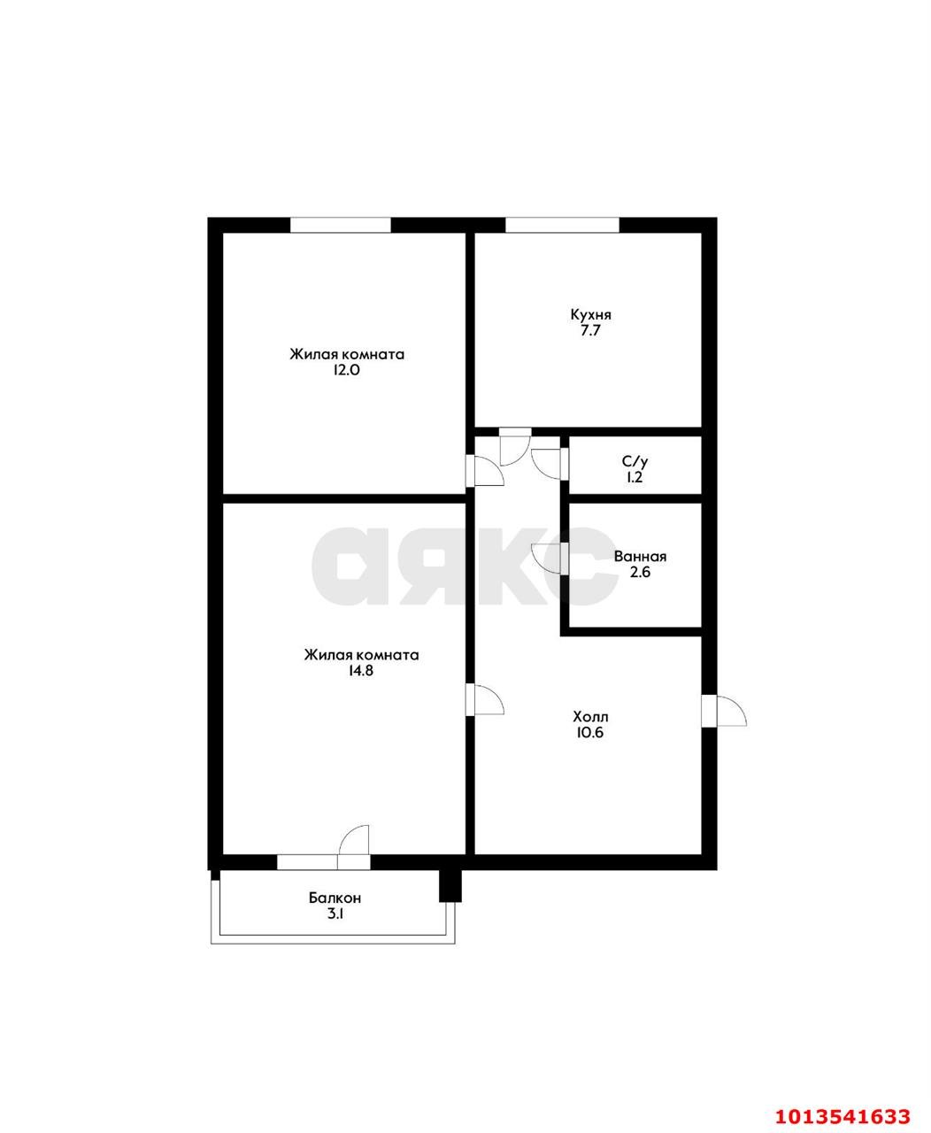 Фото №8: 2-комнатная квартира 48 м² - Краснодар, Центральный, ул. Красина, 3/3