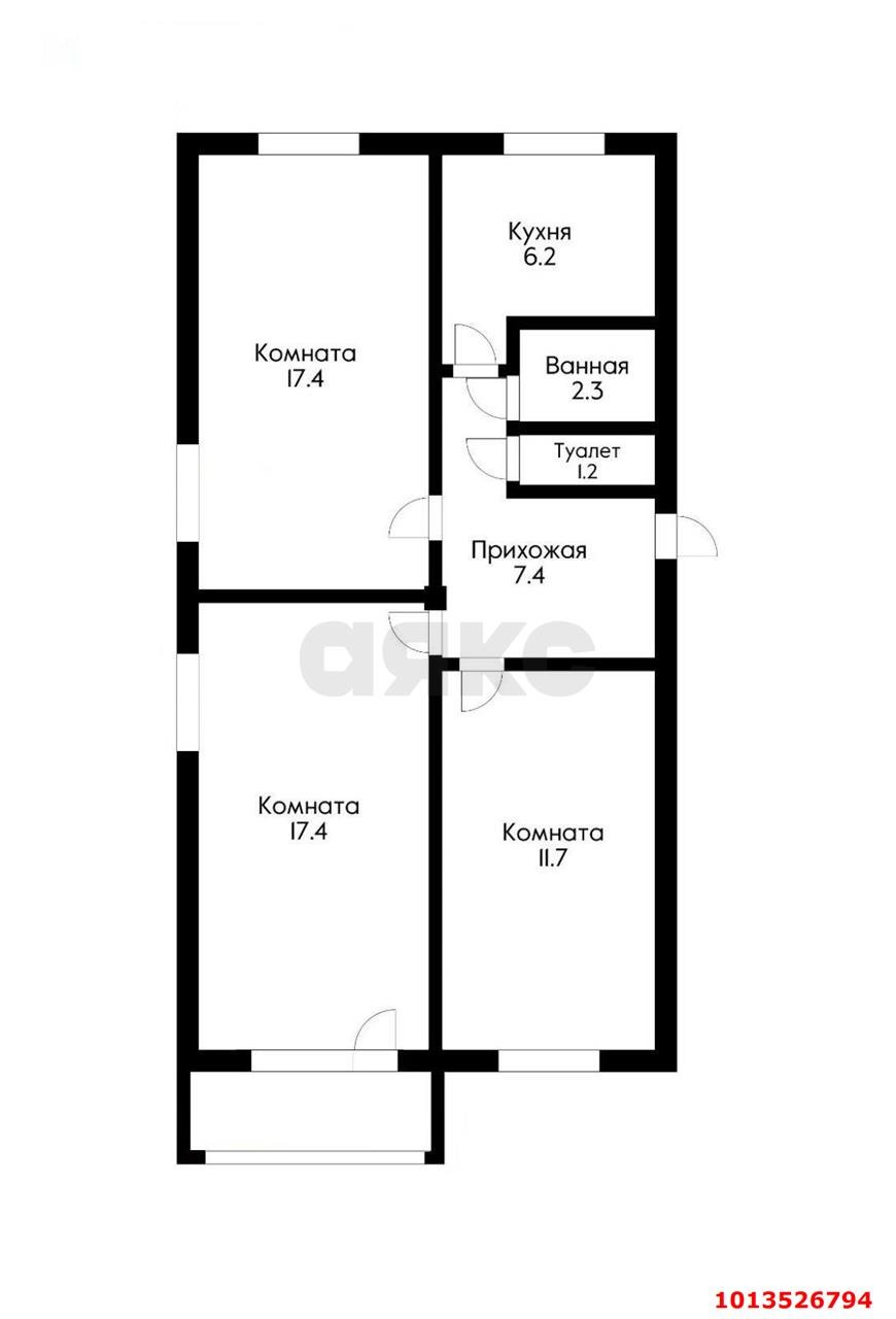 Фото №11: 3-комнатная квартира 64 м² - Краснодар, Отделение № 1 совхоза Солнечный, ул. Совхозная, 8