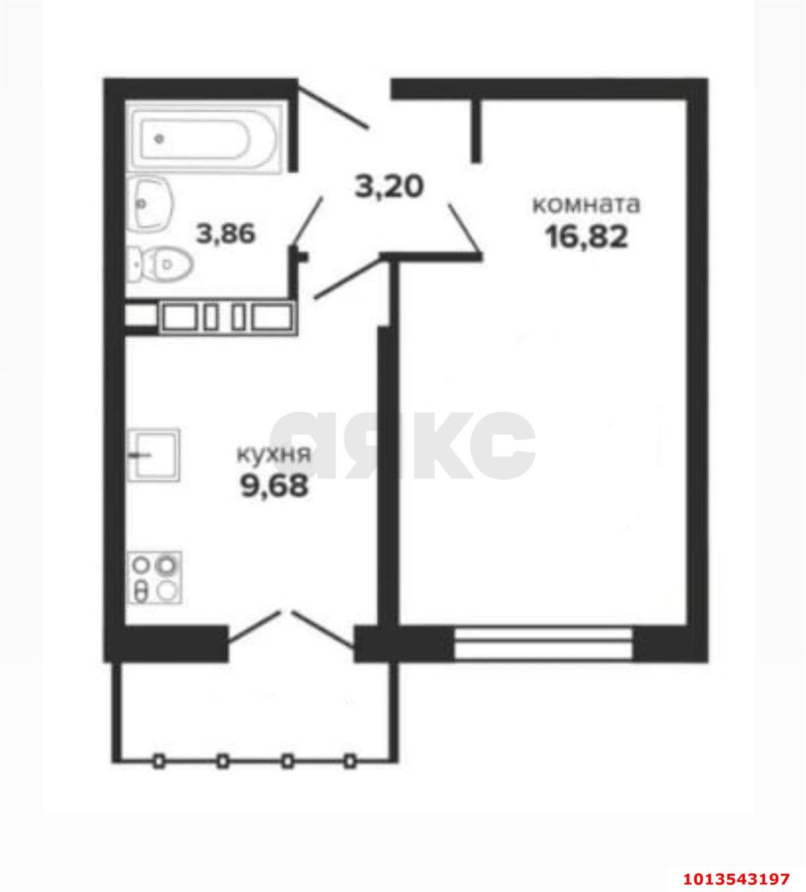 Фото №9: 1-комнатная квартира 33 м² - Краснодар, Музыкальный, ул. Российская, 257/7лит1