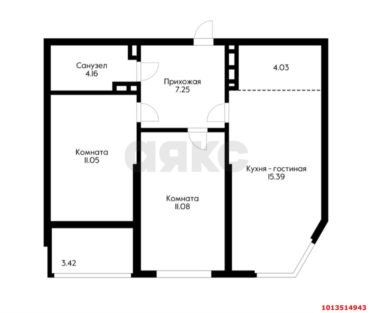 Фото №6: 2-комнатная квартира 54 м² - Краснодар, Музыкальный, ул. Российская, 257/7лит1