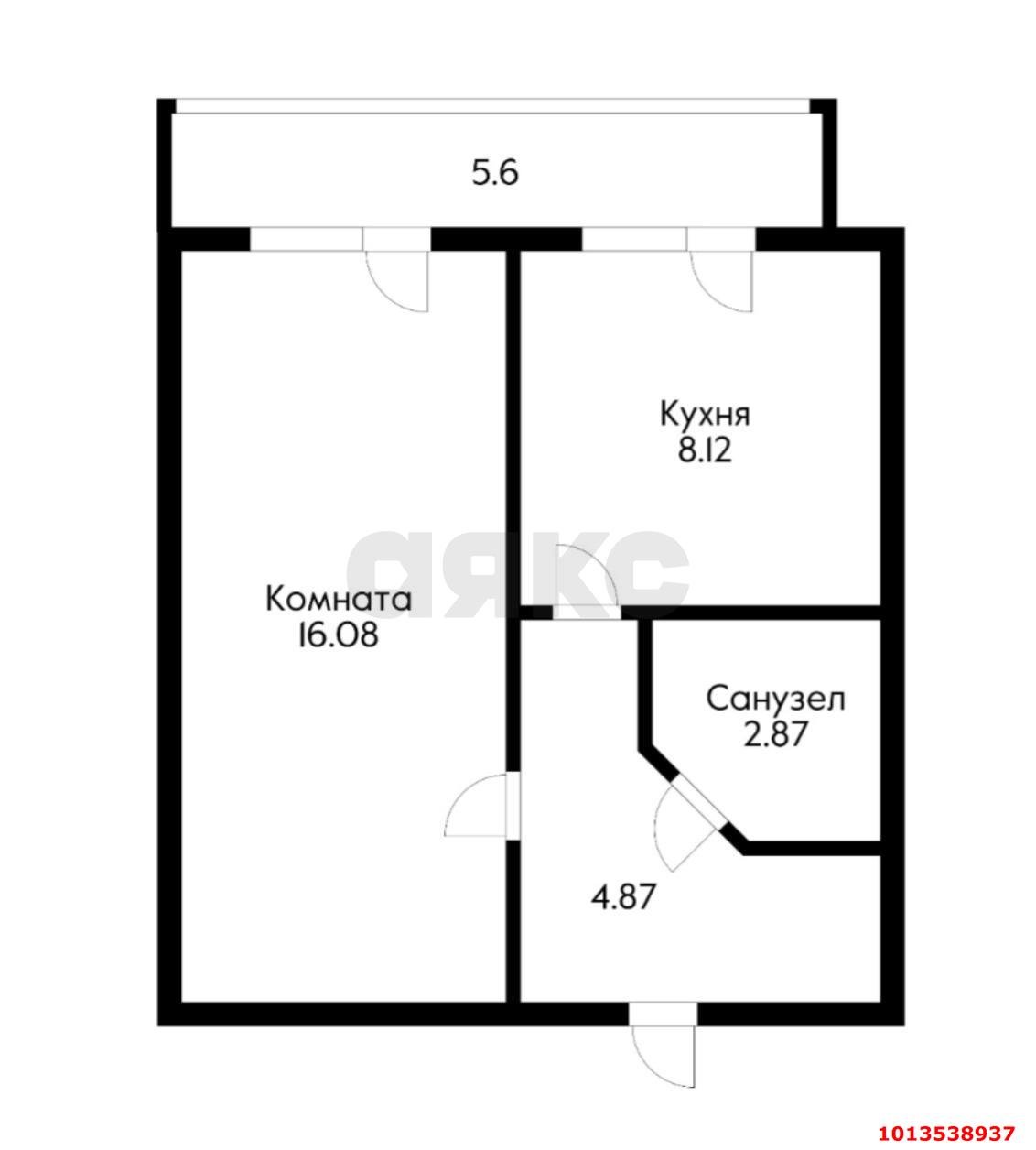 Фото №16: 1-комнатная квартира 38 м² - Краснодар, Калинино, ул. 1 Мая, 388