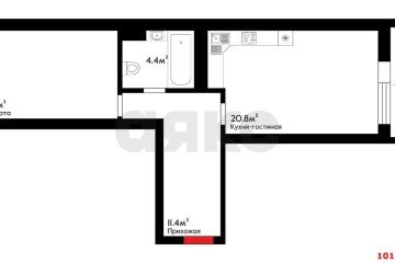 Фото №2: 1-комнатная квартира 57 м² - Краснодар, мкр. Почтовый, ул. Артезианская, 2