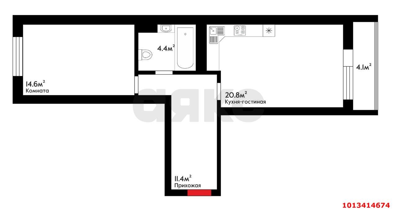 Фото №2: 1-комнатная квартира 57 м² - Краснодар, Почтовый, ул. Артезианская, 2