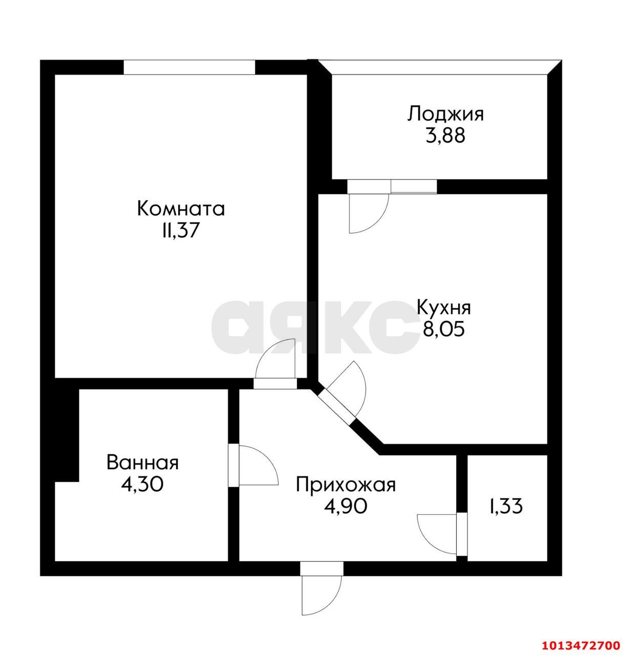 Фото №10: 1-комнатная квартира 28 м² - Краснодар, жилой комплекс Дубровка, ул. Беговая, 56к1