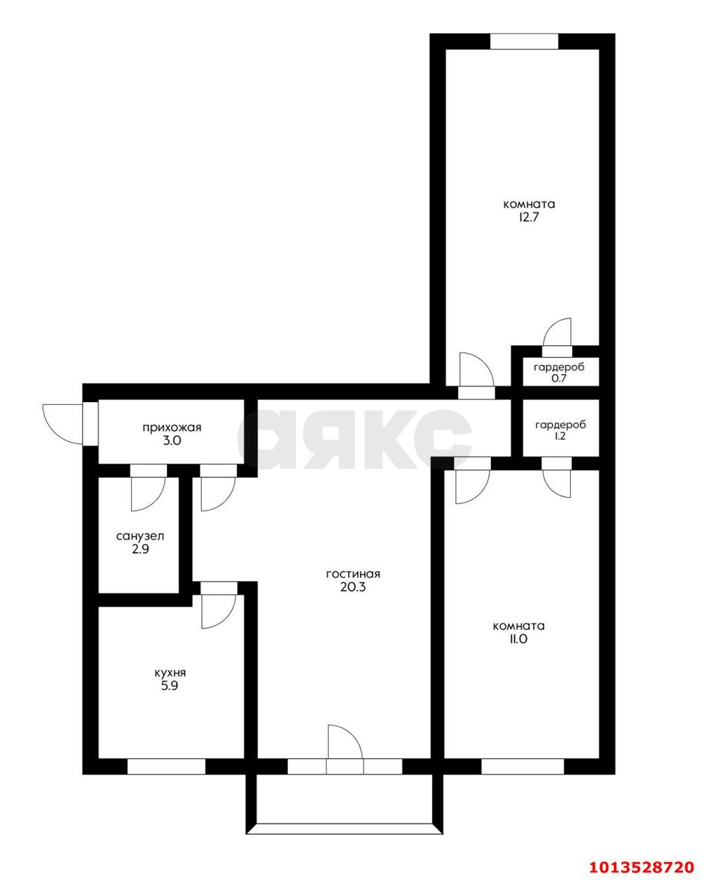 Фото №17: 3-комнатная квартира 58 м² - Краснодар, Черёмушки, ул. Айвазовского, 100