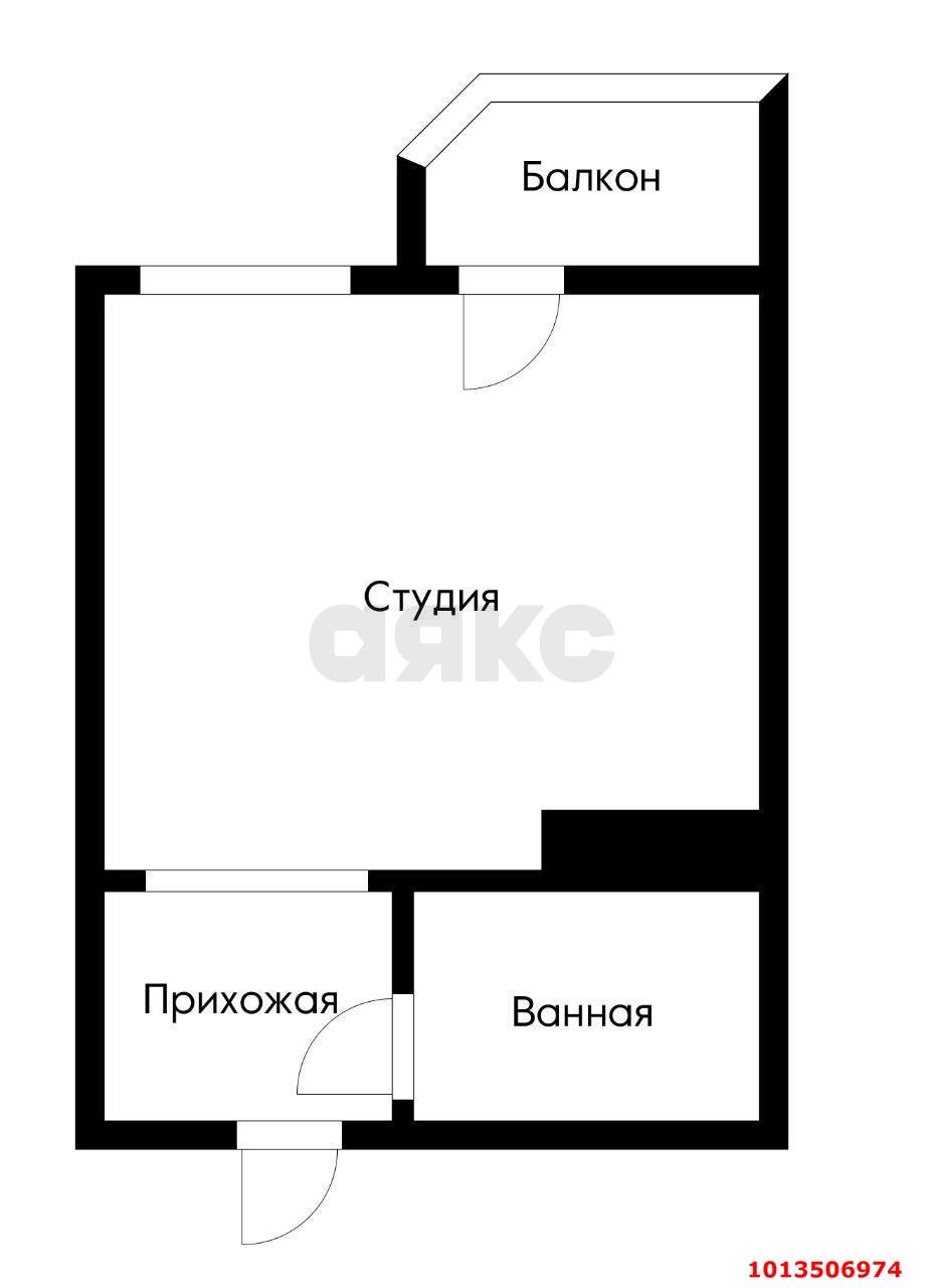 Фото №9: Студия 27 м² - Краснодар, Губернский, ул. им. Героя Яцкова И.В., 9к3