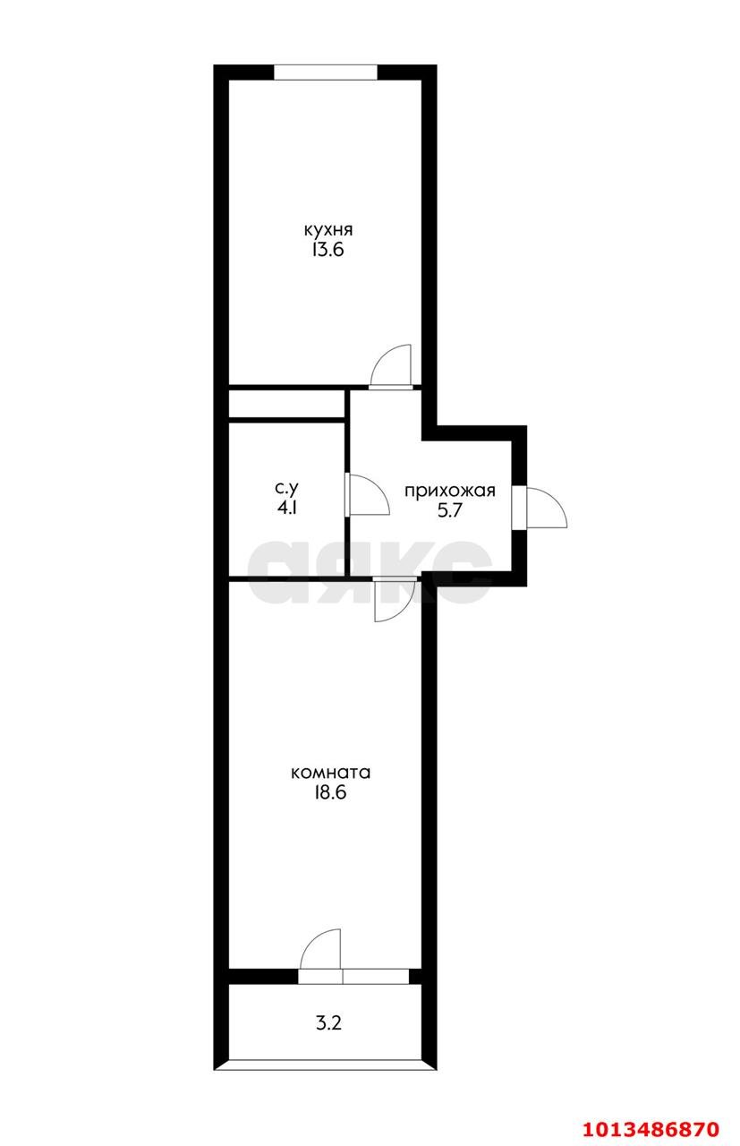 Фото №2: 1-комнатная квартира 45 м² - Краснодар, Молодёжный, ул. Дубравная, 1