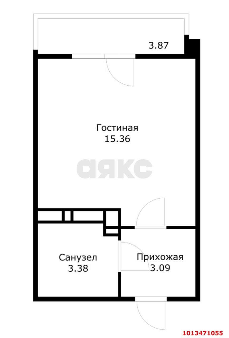 Фото №5: Студия 25&nbsp;м², 9/10&nbsp;эт. - Краснодар, Прикубанский внутригородской округ, мкр. жилой комплекс Облака, ул. имени Генерала Корнилова, 9к2
