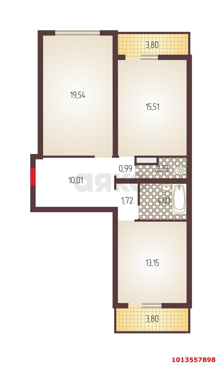 Фото №17: 2-комнатная квартира 75 м² - Краснодар, Юбилейный, ул. Рождественская набережная, 39