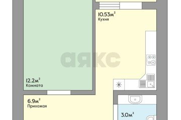 Фото №2: 1-комнатная квартира 31 м² - Краснодар, мкр. Сады Калинина, пер. Цветной, 2