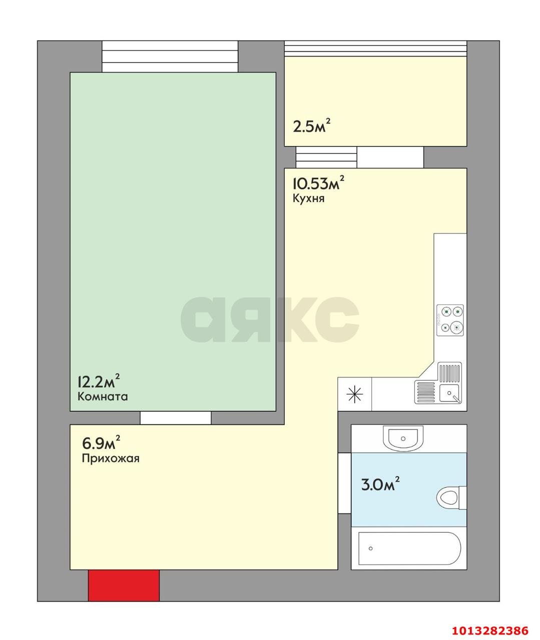 Фото №2: 1-комнатная квартира 31 м² - Краснодар, Сады Калинина, пер. Цветной, 2