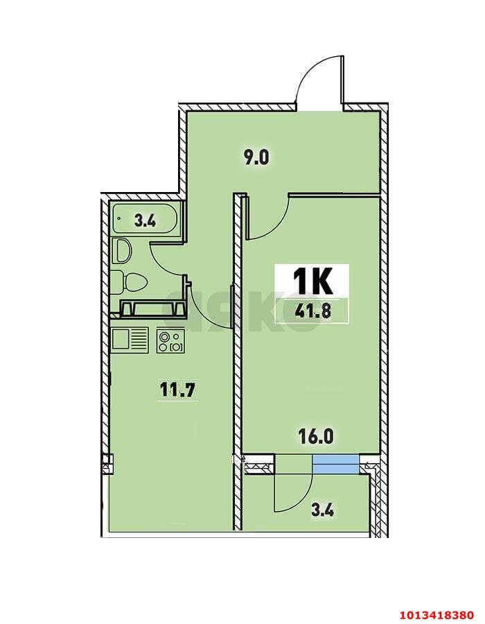 Фото №2: 1-комнатная квартира 36 м² - Краснодар, жилой комплекс Цветы, ул. Круговая, 4Вк2