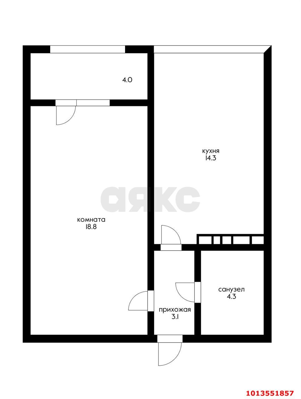 Фото №12: 1-комнатная квартира 42 м² - Краснодар, жилой комплекс Сказка Град, ул. имени В.Н. Мачуги, 166Ак2