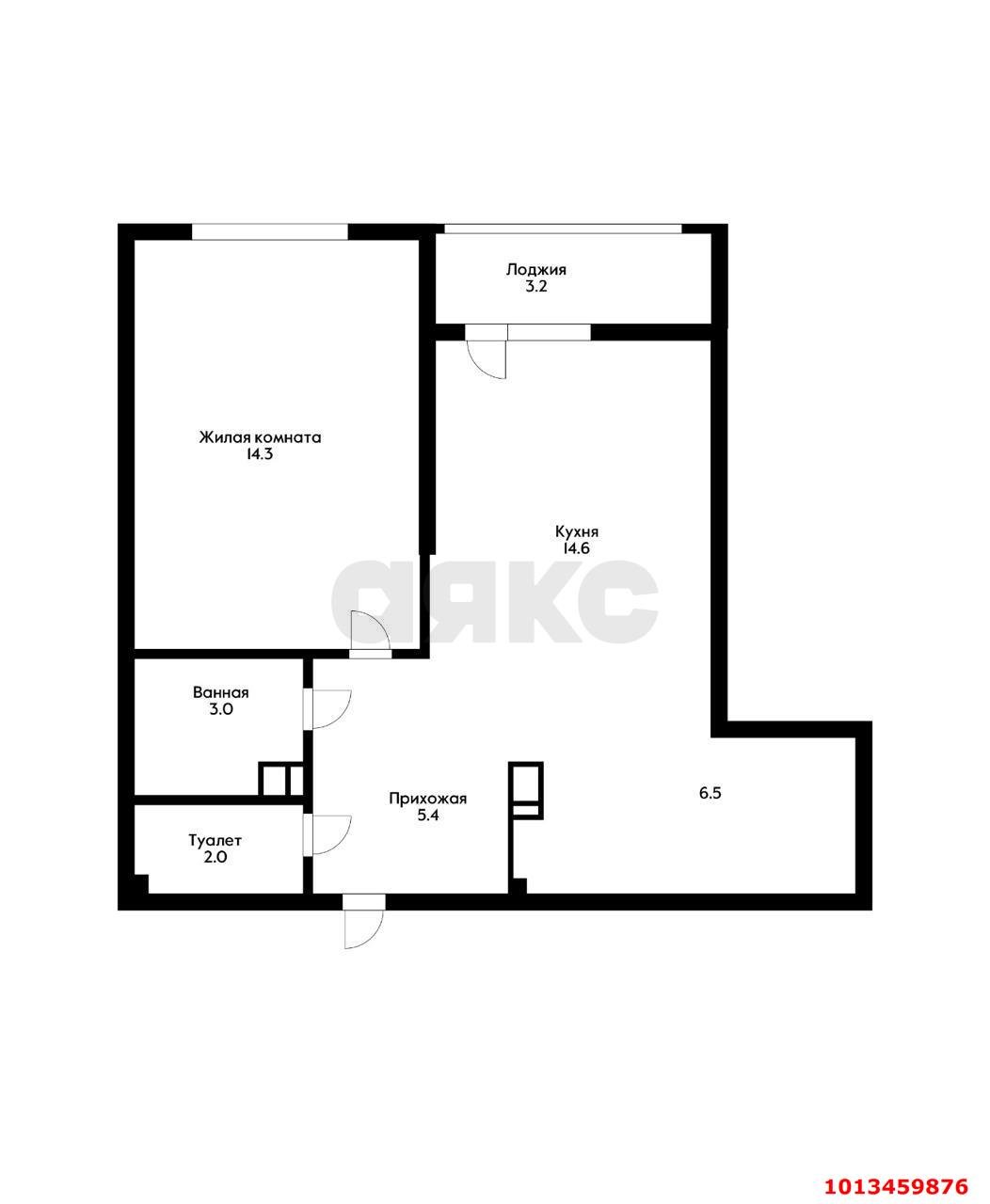 Фото №3: 1-комнатная квартира 46 м² - Краснодар, жилой комплекс Самолёт-5, ул. Константина Гондаря, 105