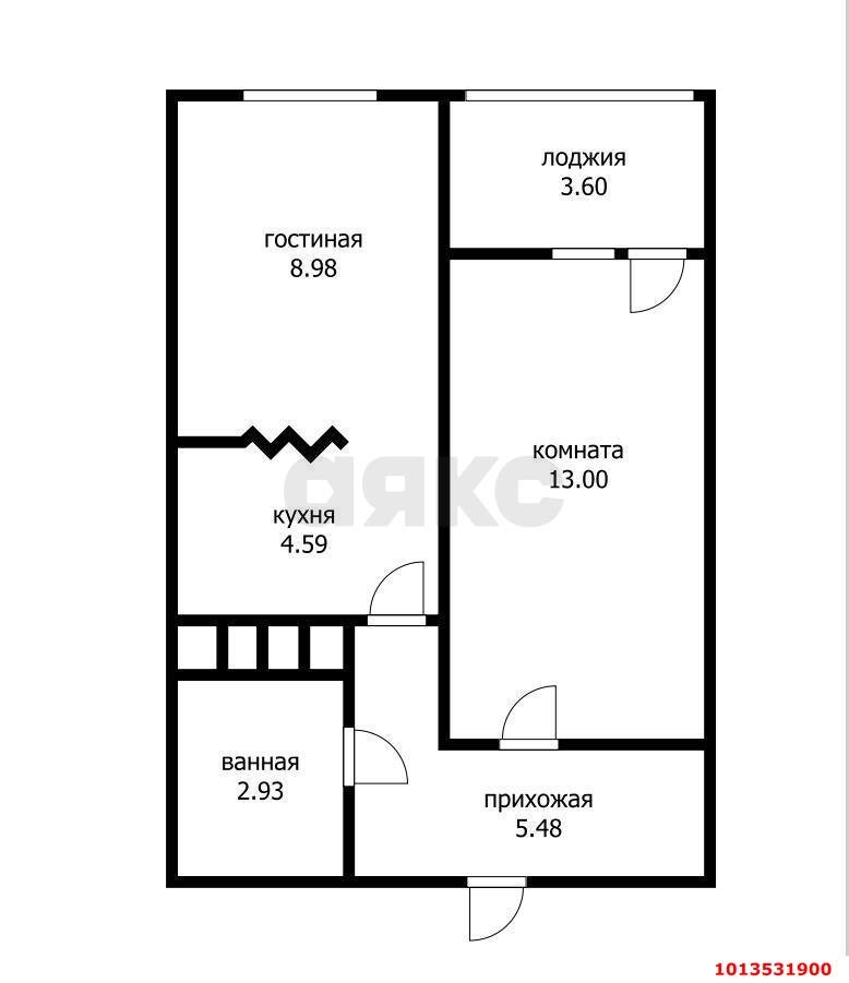 Фото №4: 1-комнатная квартира 38 м² - Краснодар, имени Петра Метальникова, ул. Российская, 267Д