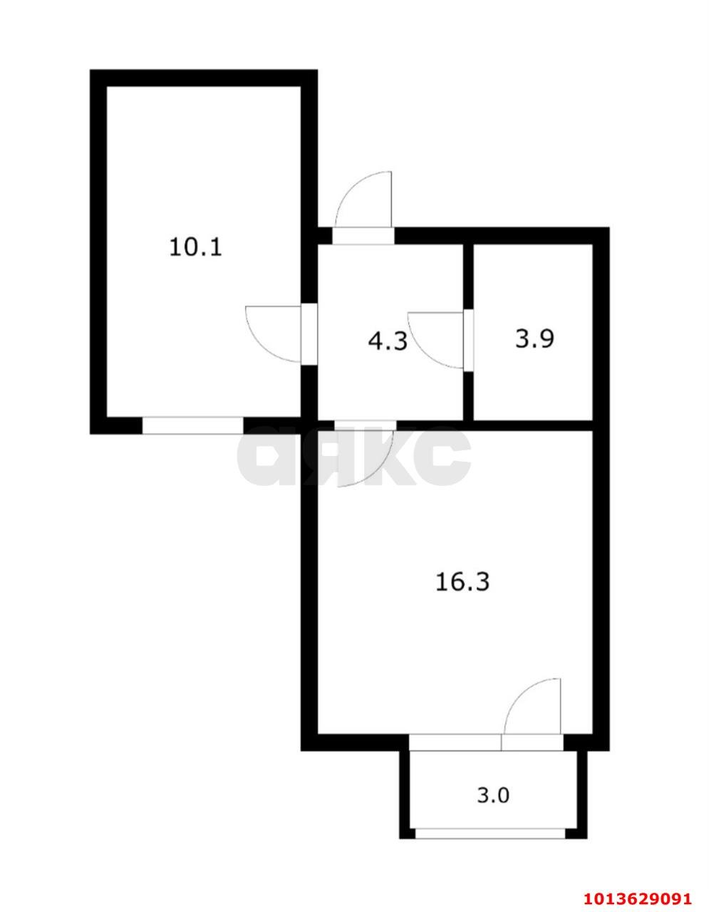 Фото №14: 1-комнатная квартира 38&nbsp;м², 4/6&nbsp;эт. - Краснодар, мкр. Прикубанский внутригородской округ, ул. Кирилла Россинского, 69