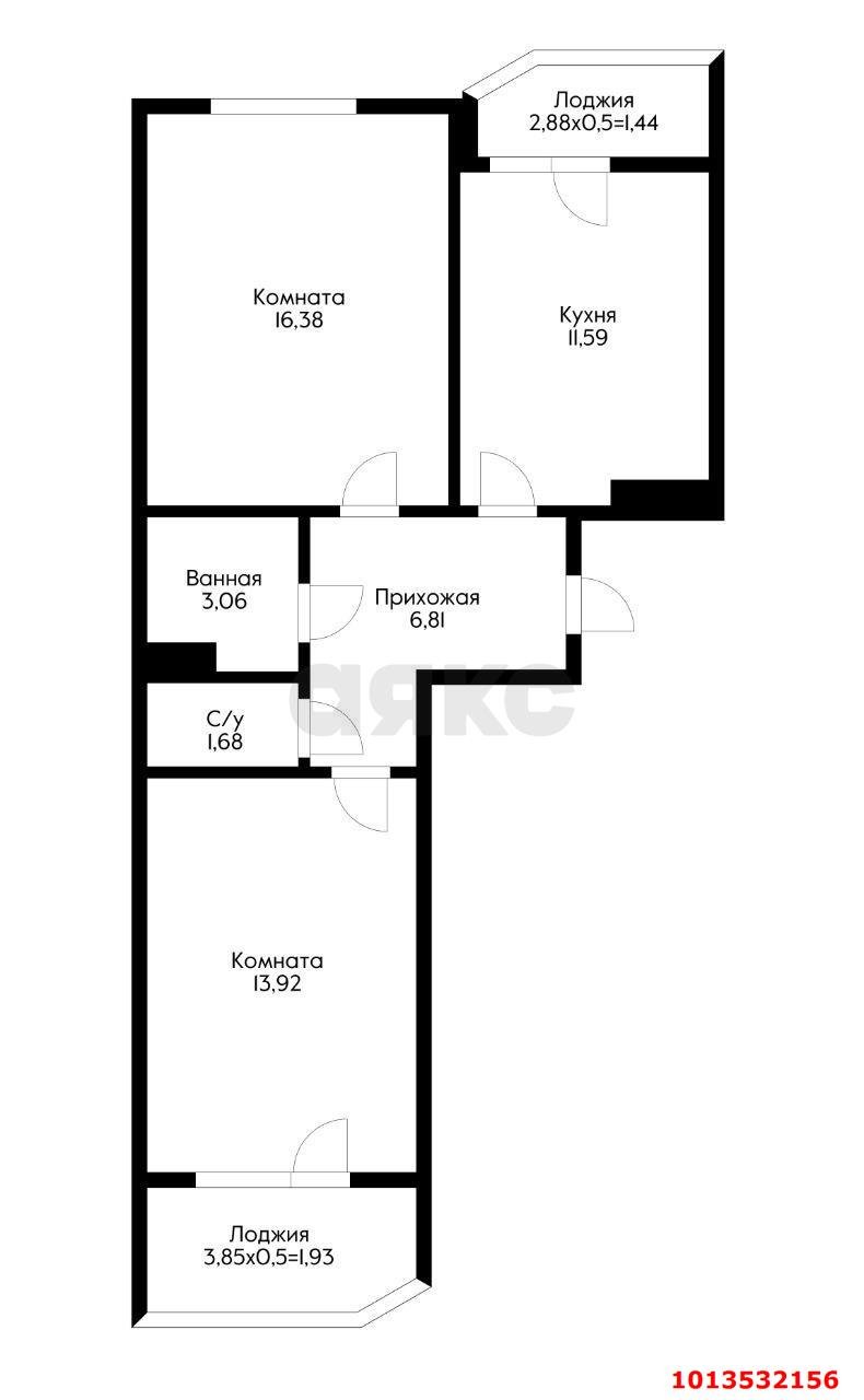 Фото №17: 2-комнатная квартира 53 м² - Краснодар, Достояние, ул. Григория Булгакова, 10