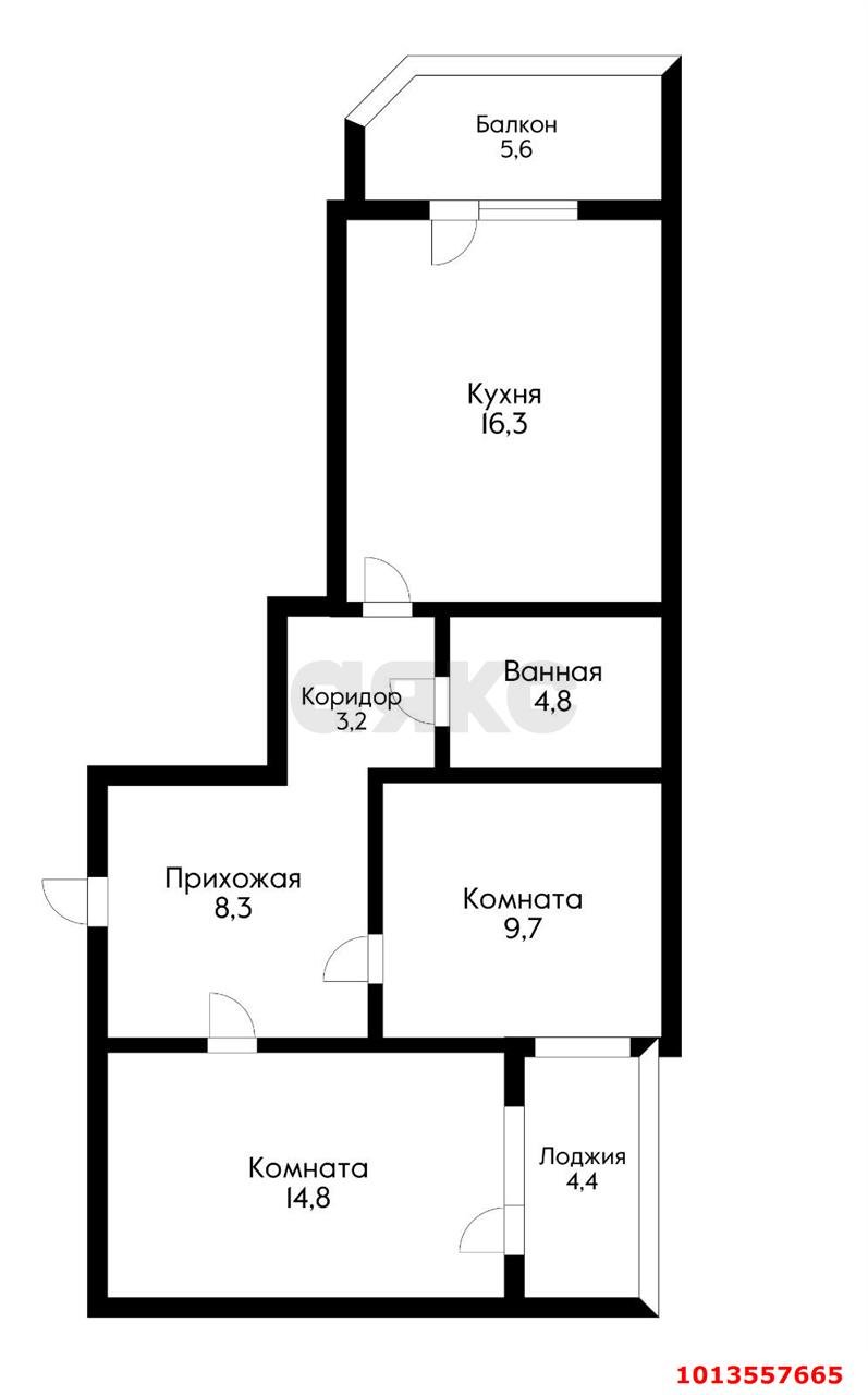 Фото №15: 2-комнатная квартира 67 м² - Краснодар, имени Петра Метальникова, ул. Евгении Жигуленко, 2В