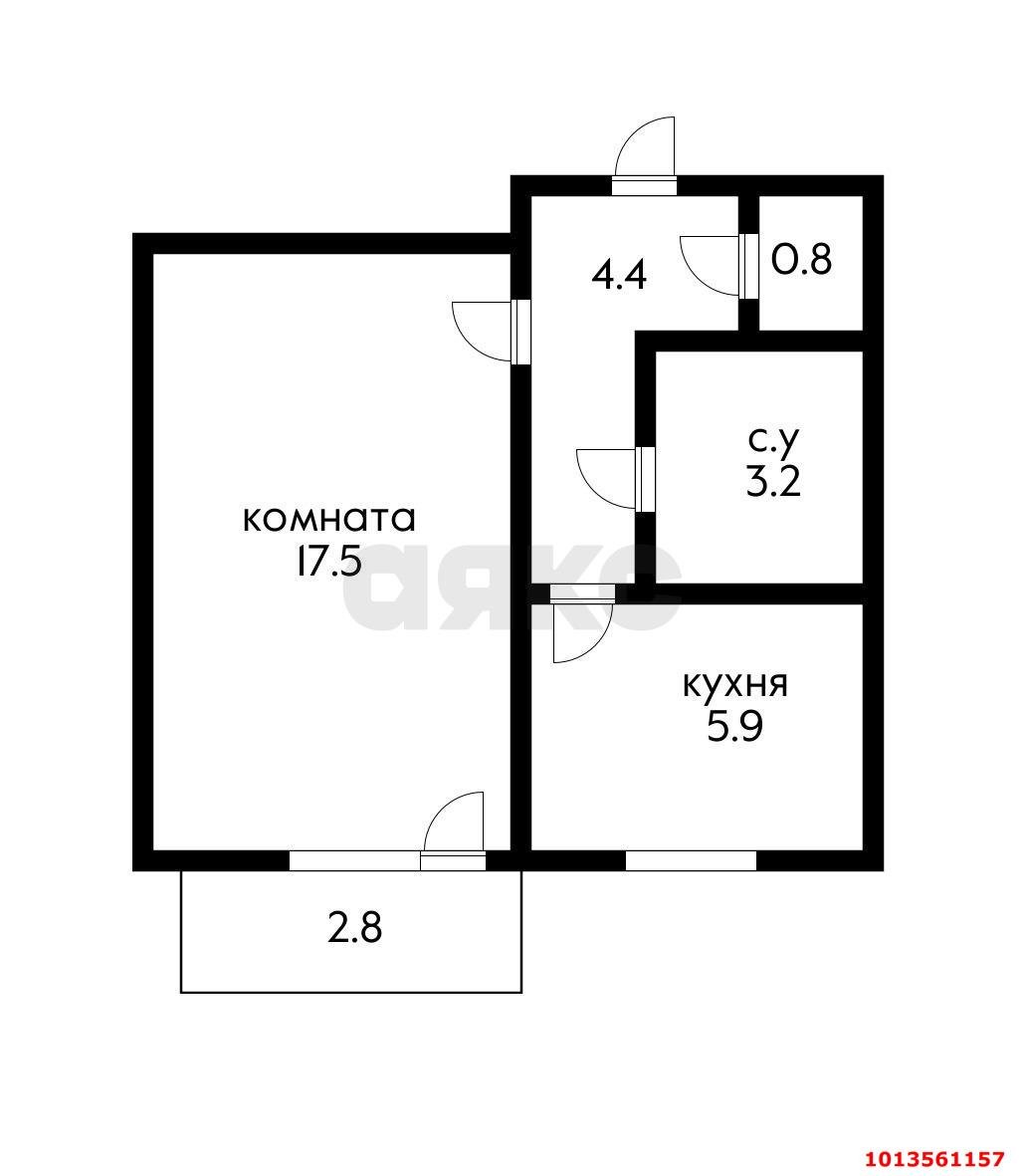 Фото №10: 1-комнатная квартира 34 м² - Яблоновский, ул. Гагарина, 140