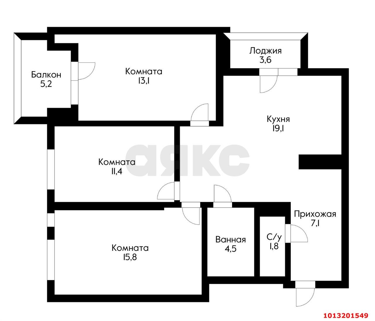 Фото №11: 3-комнатная квартира 83 м² - Краснодар, жилой комплекс 7 Вершин, 