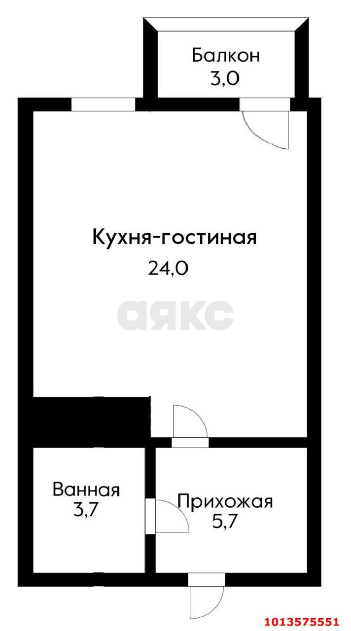 Фото №8: Студия 32 м² - Краснодар, жилой комплекс Перемена, ул. Бородинская, 152