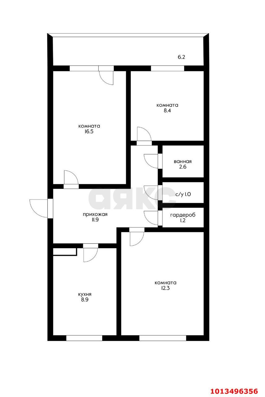 Фото №14: 3-комнатная квартира 69 м² - Яблоновский, ул. Лаухина, 5