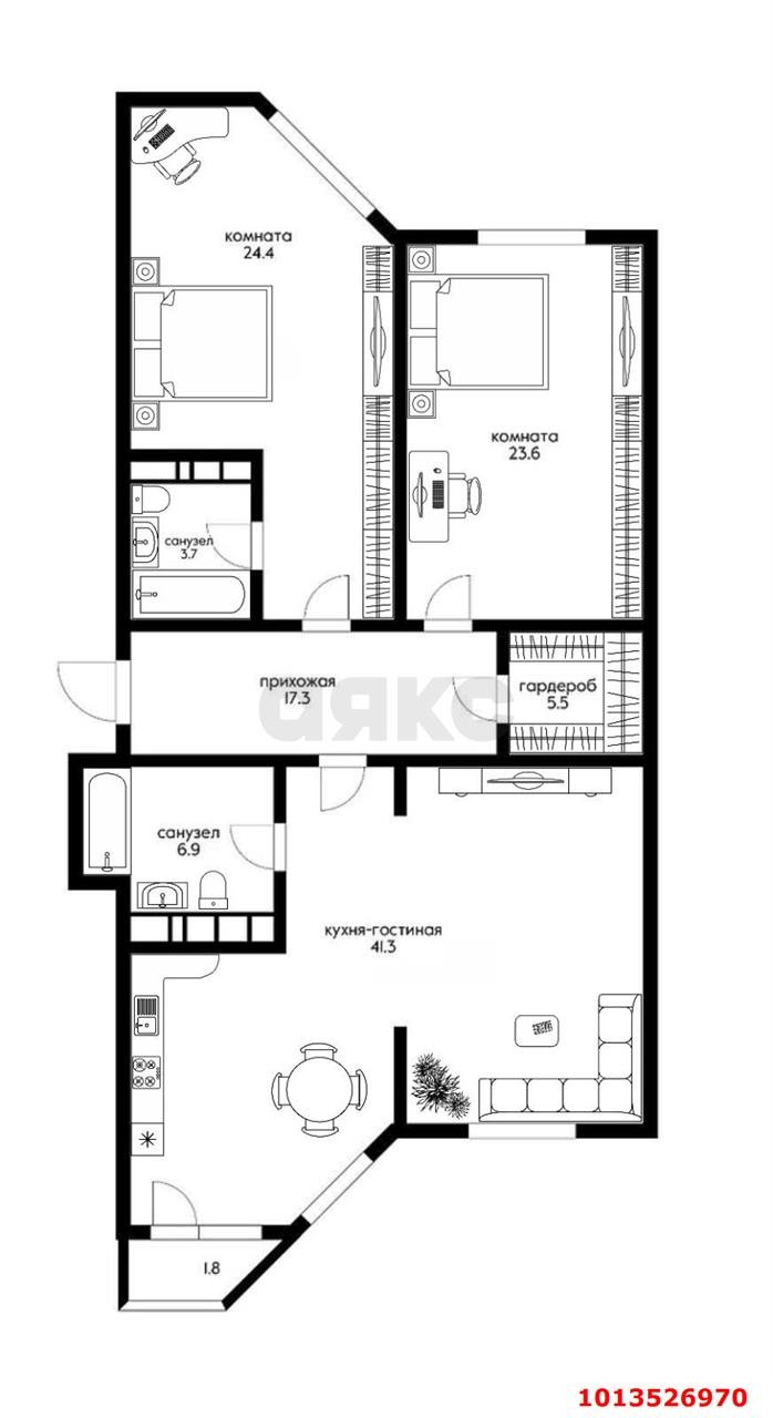 Фото №18: 3-комнатная квартира 135 м² - Краснодар, Центральный, ул. Промышленная, 49/2