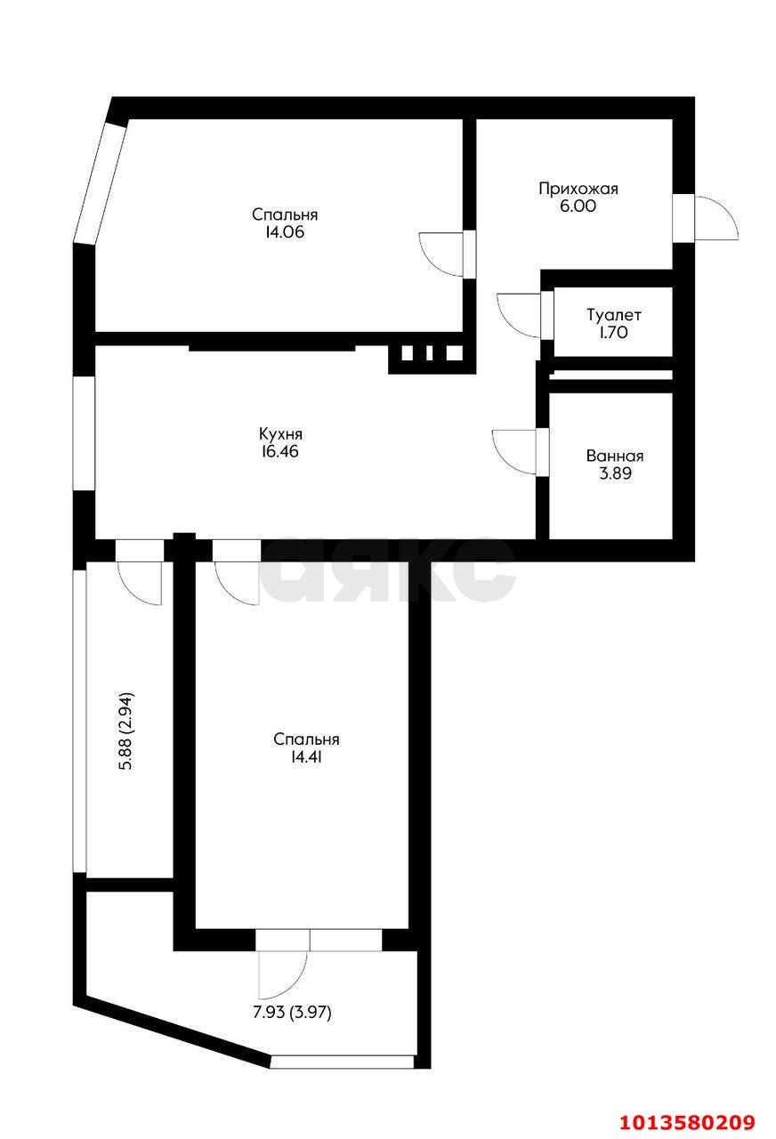 Фото №3: 2-комнатная квартира 56 м² - Краснодар, имени Демьяна Бедного, ул. Степная, 1/1