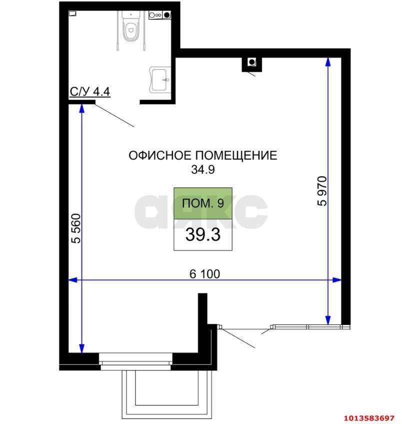 Фото №2: Торговое помещение 40 м² - Краснодар, жилой комплекс Дыхание, 