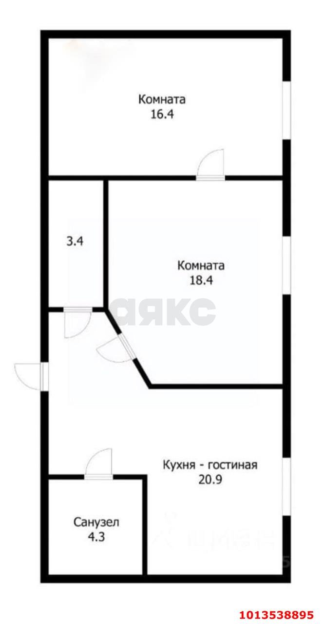 Фото №13: 2-комнатная квартира 64 м² - Краснодар, Музыкальный, ул. Ангарская, 1/5