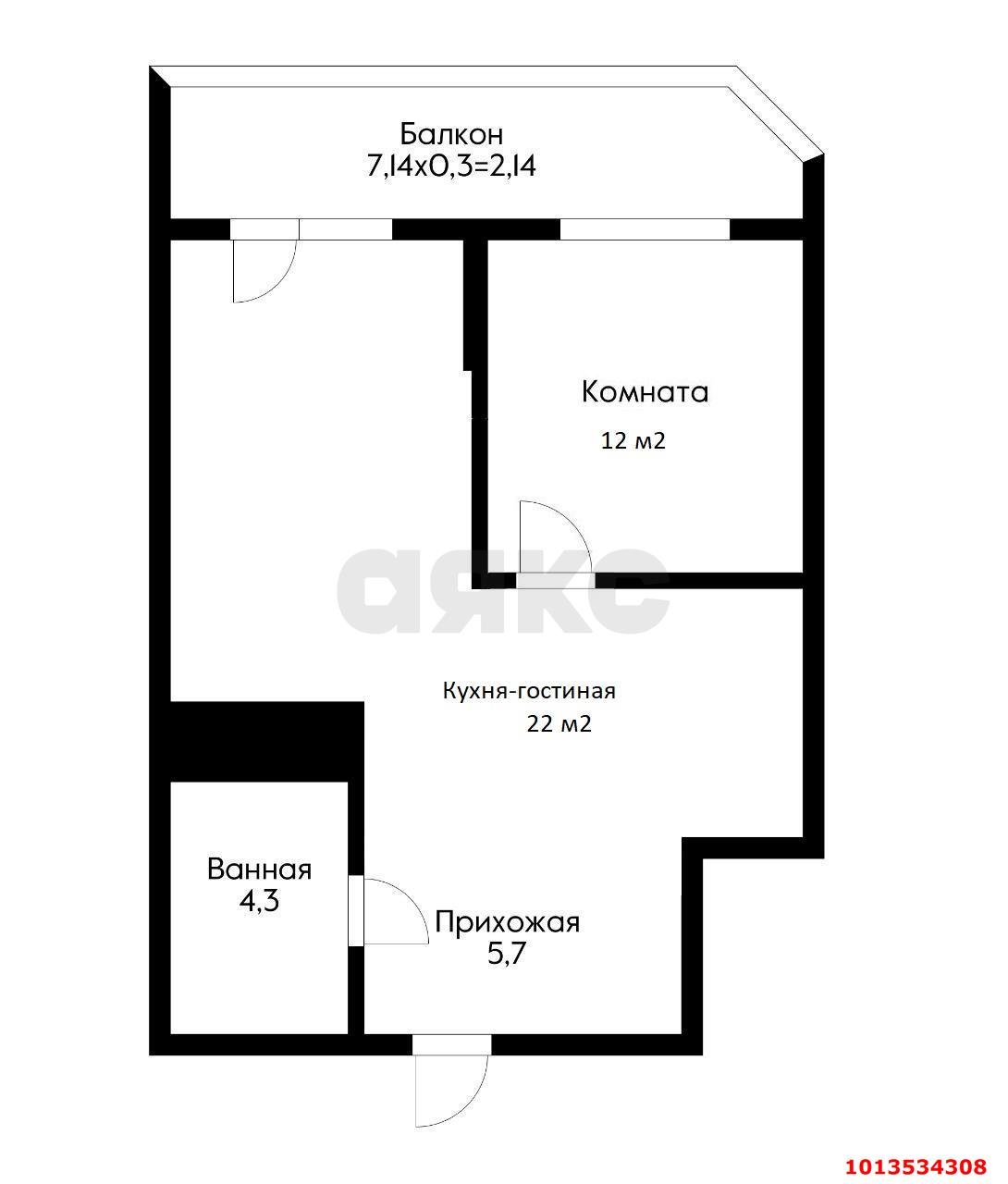 Фото №20: 1-комнатная квартира 48 м² - Краснодар, жилой комплекс На высоте, ул. Каляева, 263/4