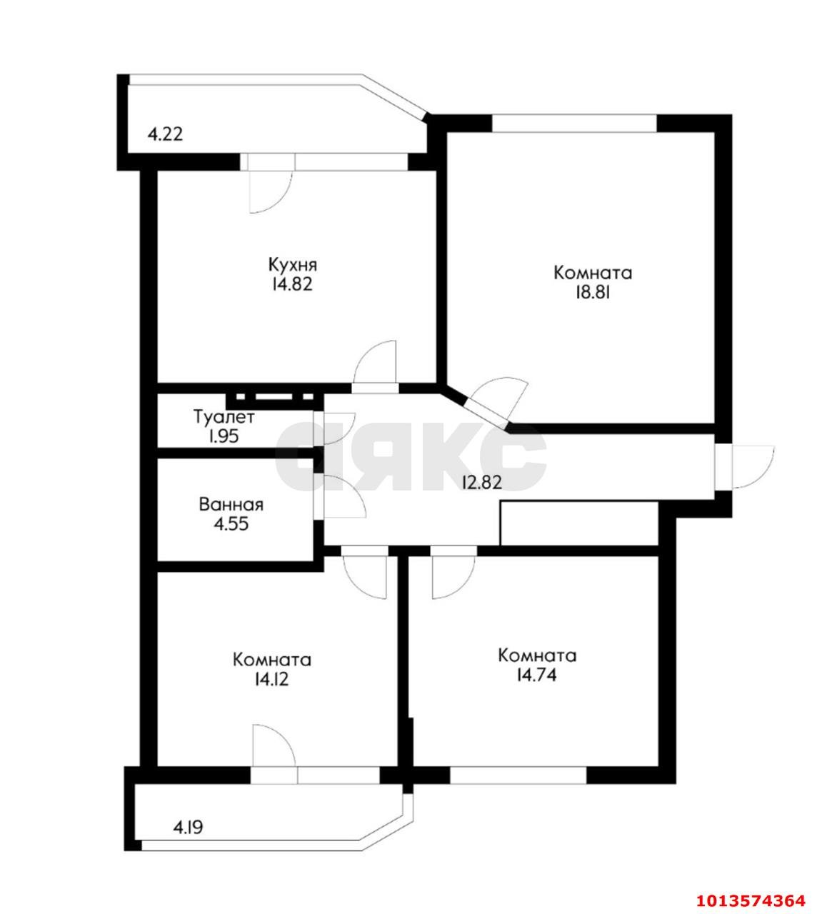 Фото №14: 3-комнатная квартира 85 м² - Краснодар, Светлоград, ул. Красных Партизан, 1/4к5