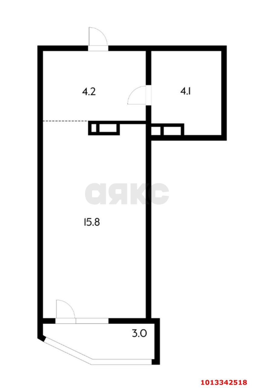 Фото №6: Студия 27 м² - Краснодар, имени Петра Метальникова, ул. Петра Метальникова, 11