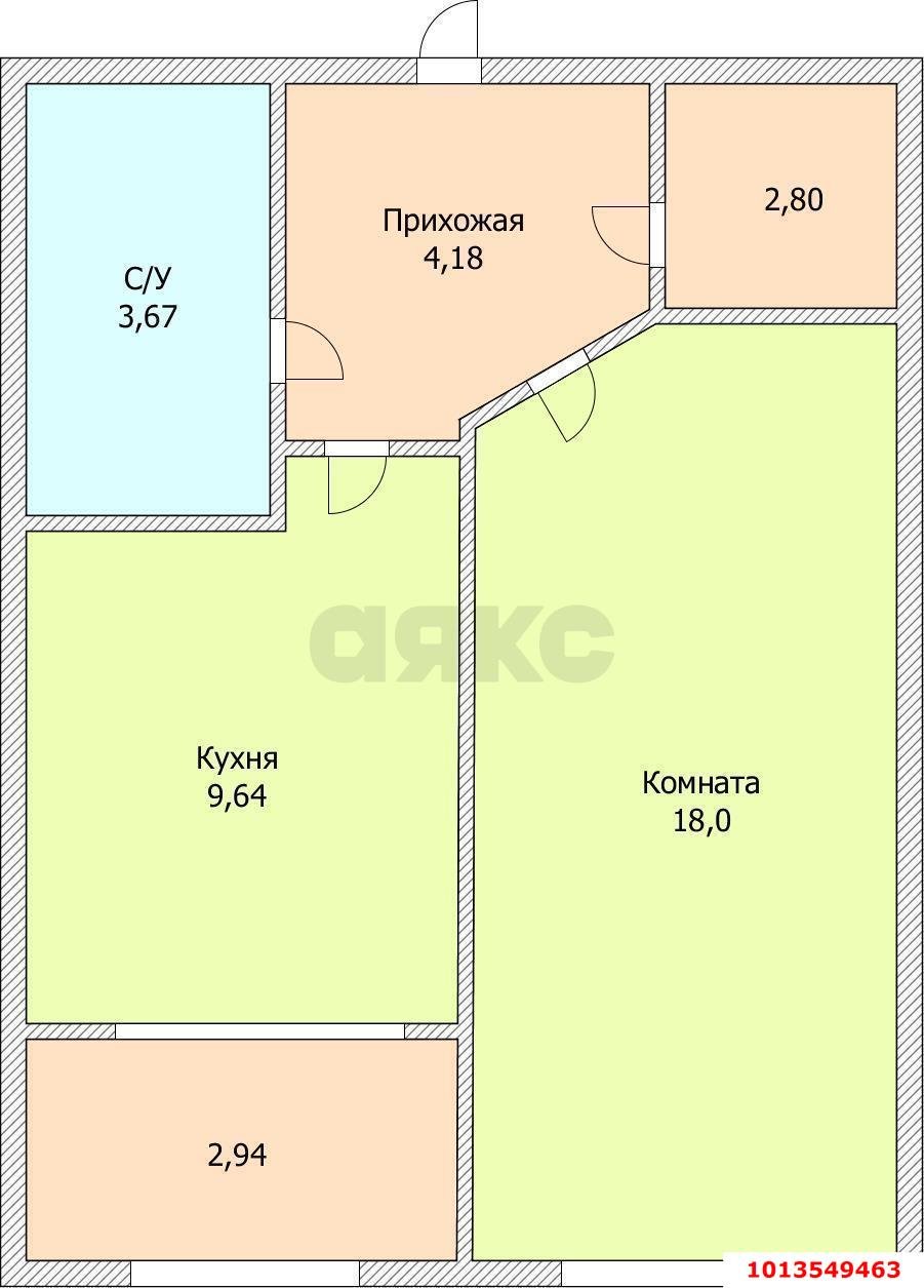 Фото №6: 1-комнатная квартира 42 м² - Краснодар, Завод Измерительных Приборов, ул. Зиповская, 38