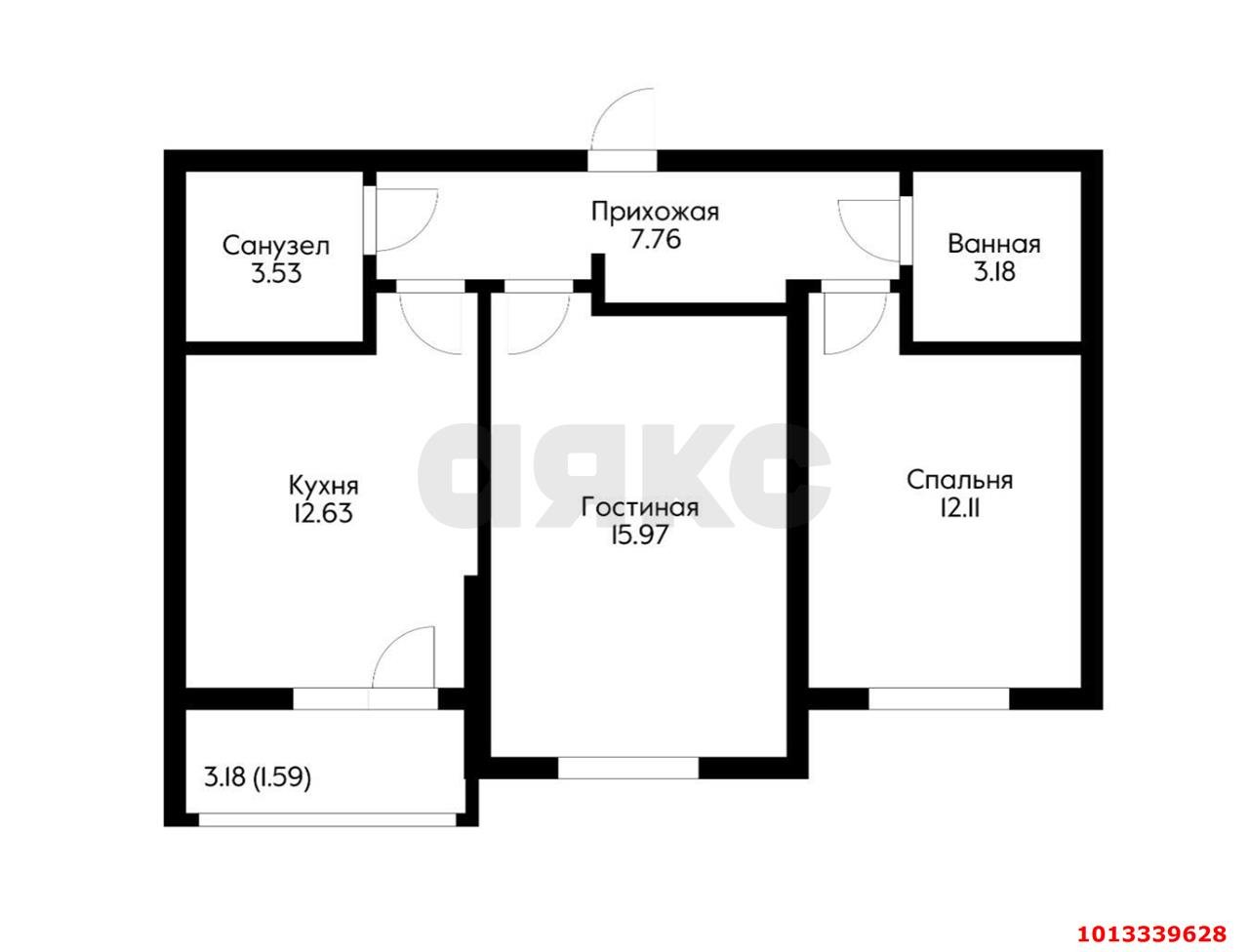 Фото №11: 2-комнатная квартира 58 м² - Краснодар, жилой комплекс Облака, ул. имени Генерала Корнилова, 9А