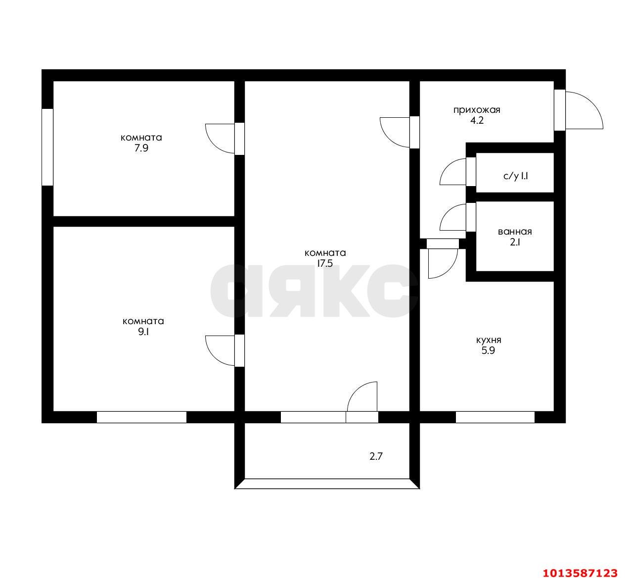 Фото №14: 3-комнатная квартира 54 м² - Краснодар, Фестивальный, ул. Атарбекова, 40