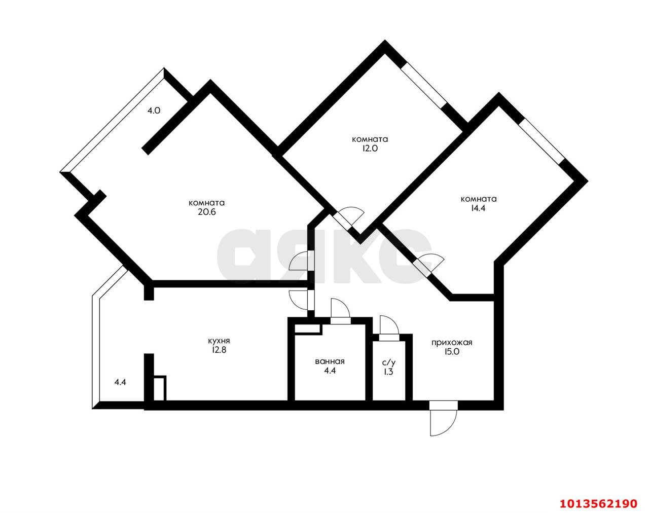 Фото №20: 3-комнатная квартира 90 м² - Краснодар, жилой комплекс Бауинвест, ул. имени 40-летия Победы, 186к3