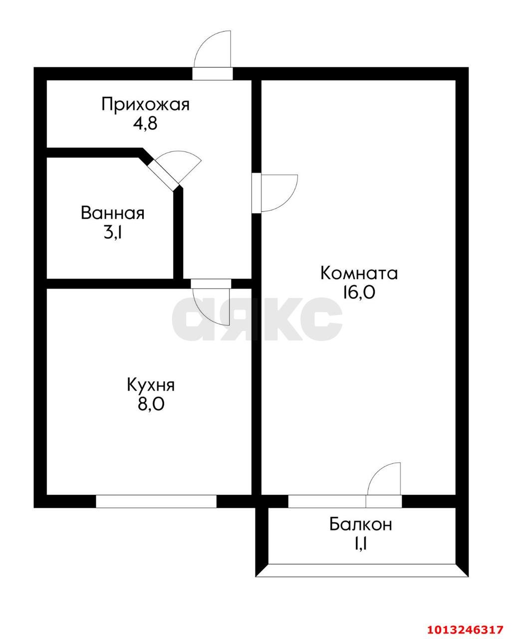 Фото №5: 1-комнатная квартира 35&nbsp;м², 4/4&nbsp;эт. - Краснодар, Прикубанский внутригородской округ, мкр. Фестивальный, ул. имени Симиренко, 11