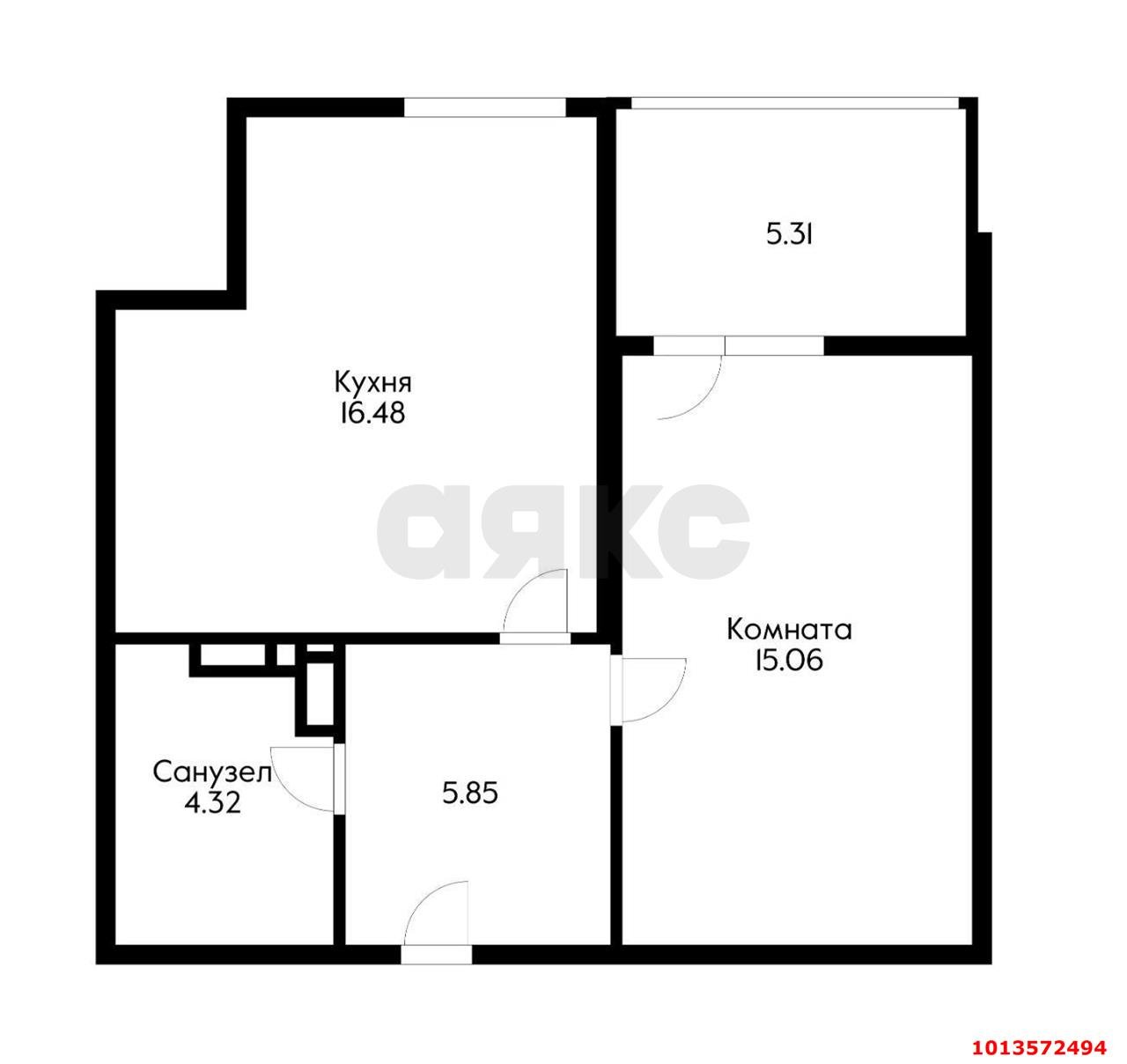 Фото №8: 1-комнатная квартира 42 м² - Краснодар, Любимово, 16