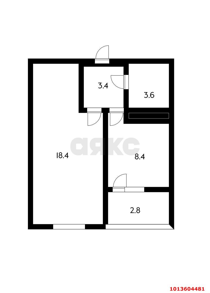 Фото №5: 1-комнатная квартира 36 м² - Краснодар, Славянский, ул. Заполярная, 39к5