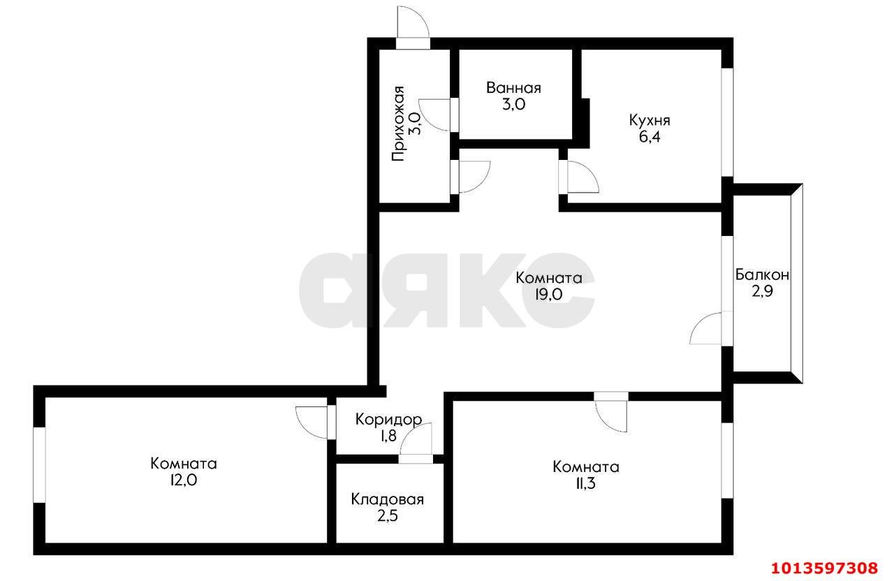 Фото №10: 3-комнатная квартира 64 м² - Краснодар, Черёмушки, ул. Селезнёва, 180