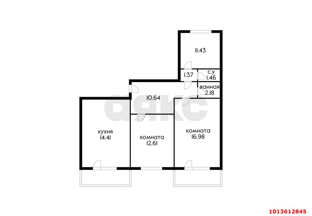 Фото №13: 3-комнатная квартира 71 м² - Ленина, жилой комплекс Хуторок, ул. Наримановская, 12/1