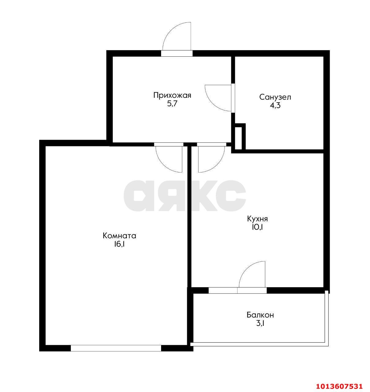 Фото №10: 1-комнатная квартира 36 м² - Краснодар, Почтовый, ул. имени Валерия Гассия, 3