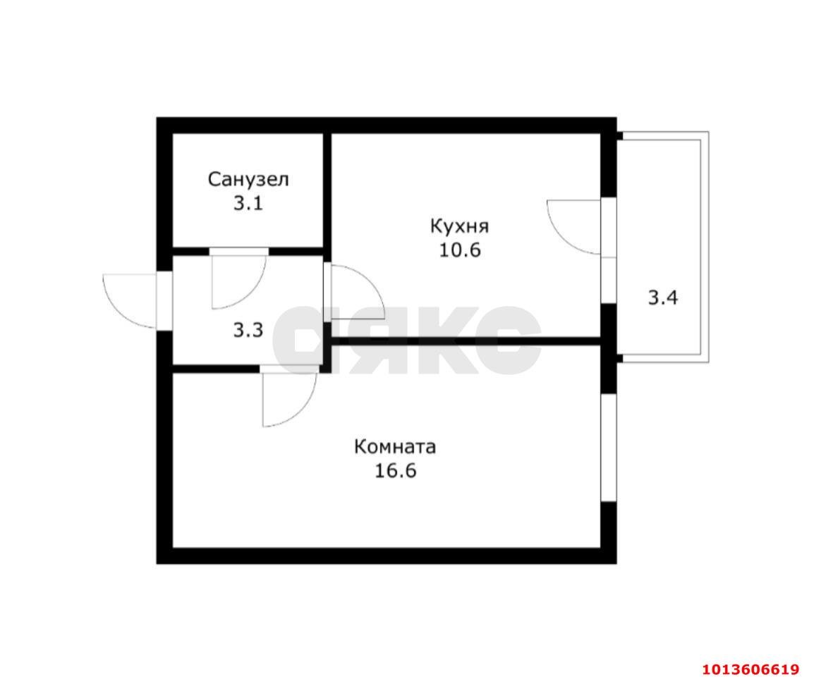 Фото №7: 1-комнатная квартира 35 м² - Новая Адыгея, жилой комплекс Дарград, ул. Тургеневское шоссе, 33/1к6