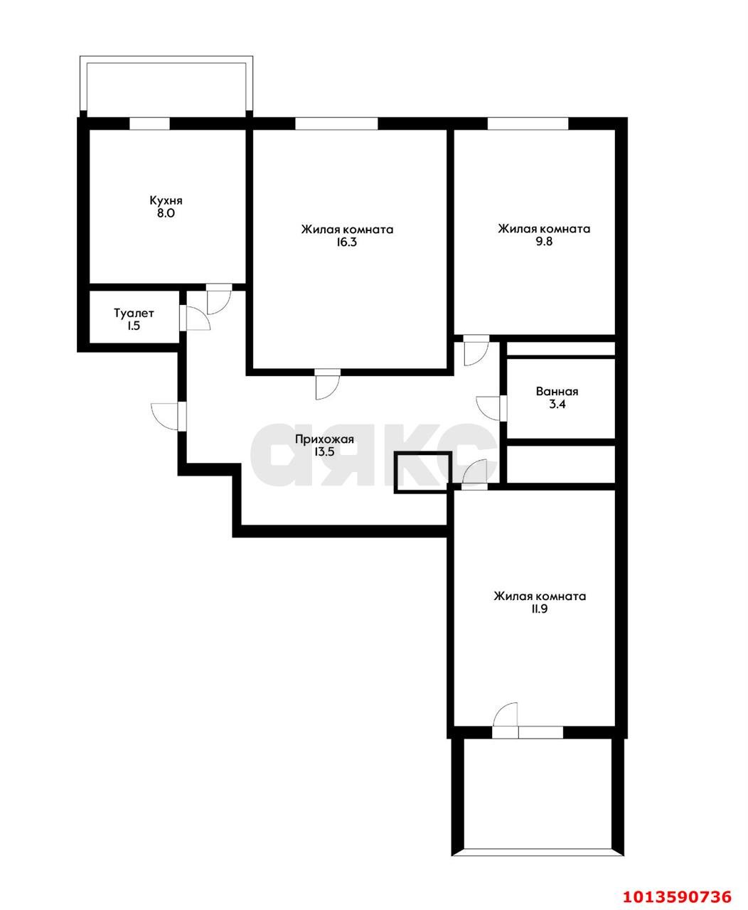 Фото №13: 3-комнатная квартира 68 м² - Краснодар, Пашковский, ул. Садовая, 7к1