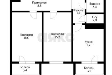 Фото №1: 2-комнатная квартира 62 м² - Краснодар, мкр. жилой комплекс Сказка Град, ул. имени В.Н. Мачуги, 166А