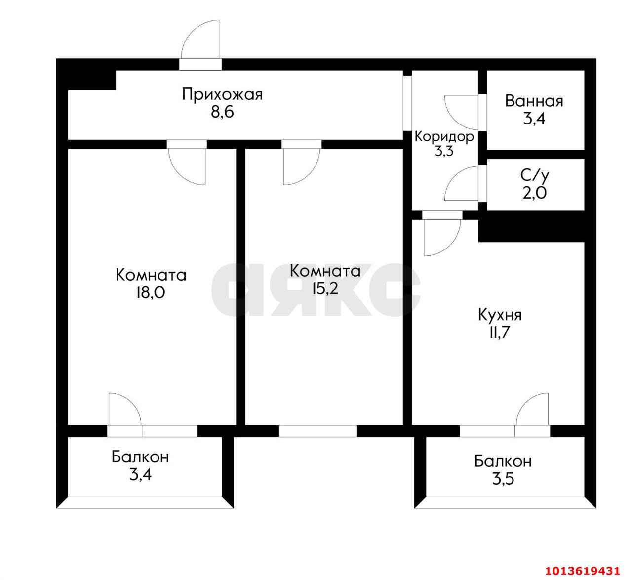 Фото №4: 2-комнатная квартира 62 м² - Краснодар, жилой комплекс Гарант, ул. Бородинская, 150Бк2