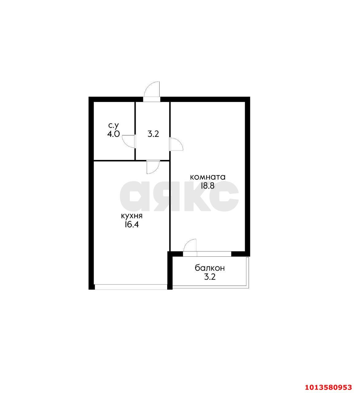 Фото №6: 1-комнатная квартира 42&nbsp;м², 1/6&nbsp;эт. - Краснодар, Прикубанский внутригородской округ, мкр. Музыкальный, ул. Московская, 124