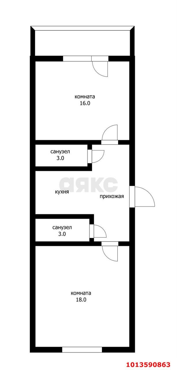 Фото №12: 2-комнатная квартира 50 м² - Краснодар, жилой комплекс Комсомольский, ул. Уральская, 129